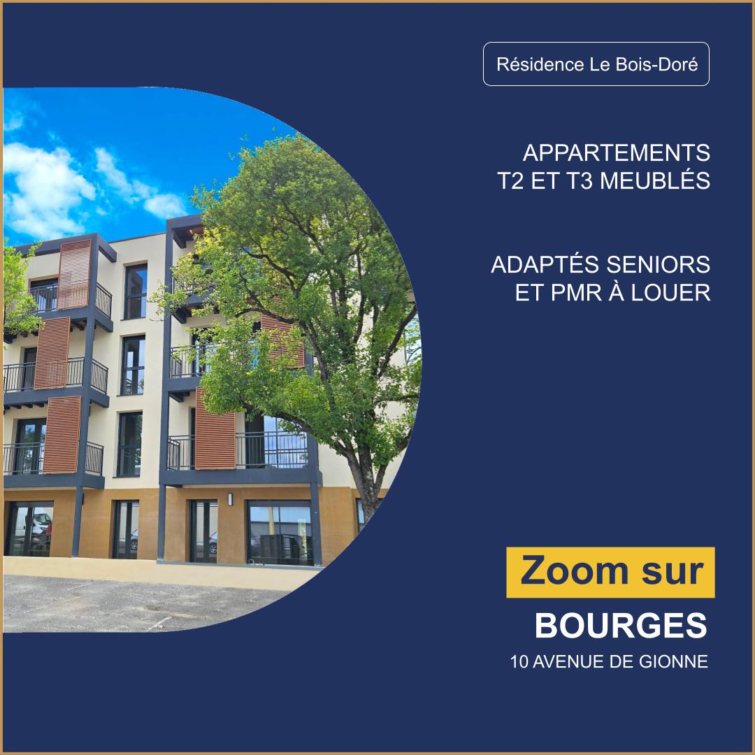 location appartement à Bourges dans une résidence pour seniors autonomes qui entendent bien profiter de leur retraite